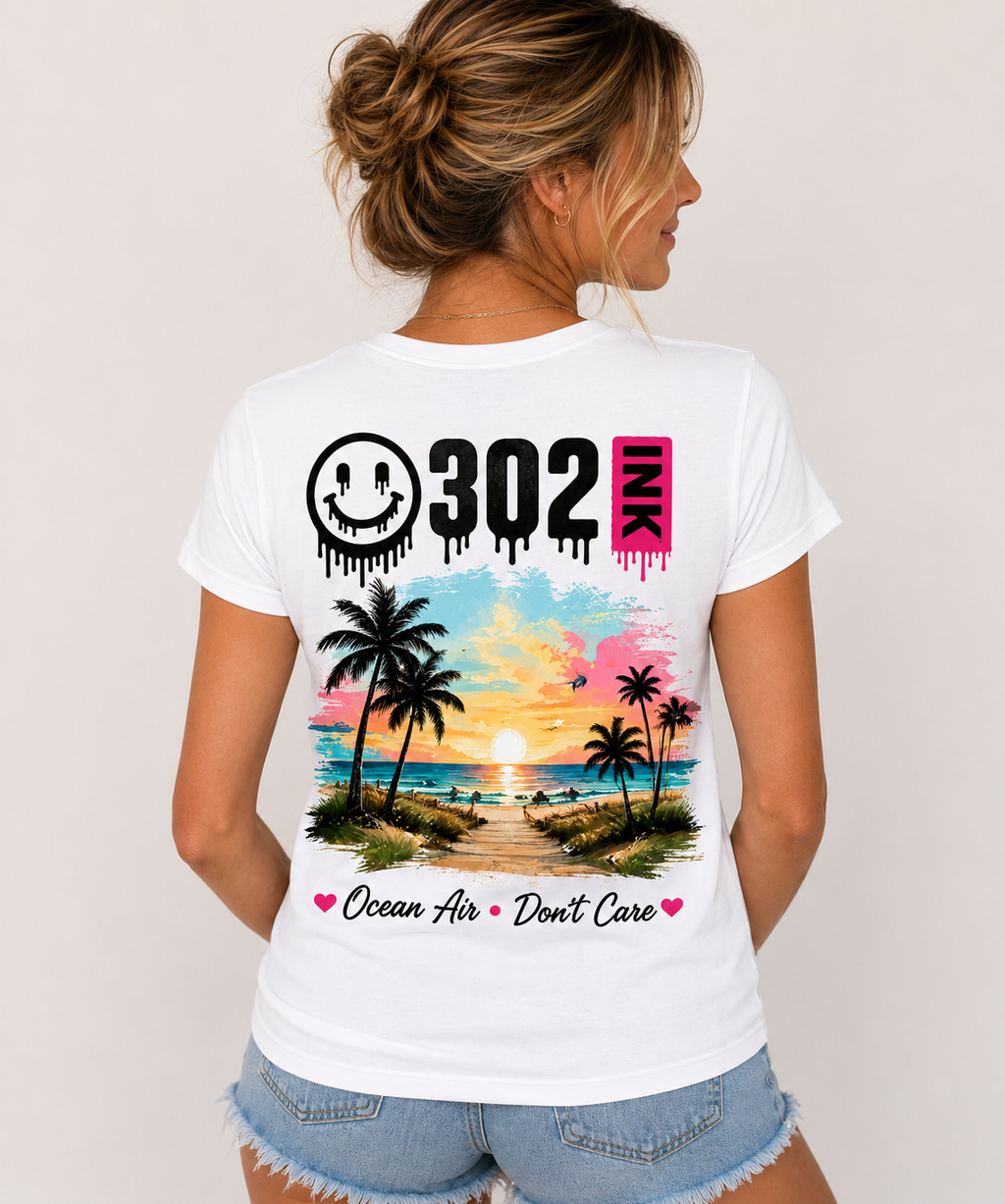 Ocean Air, Don't Care | 302 Ink Beach Tee