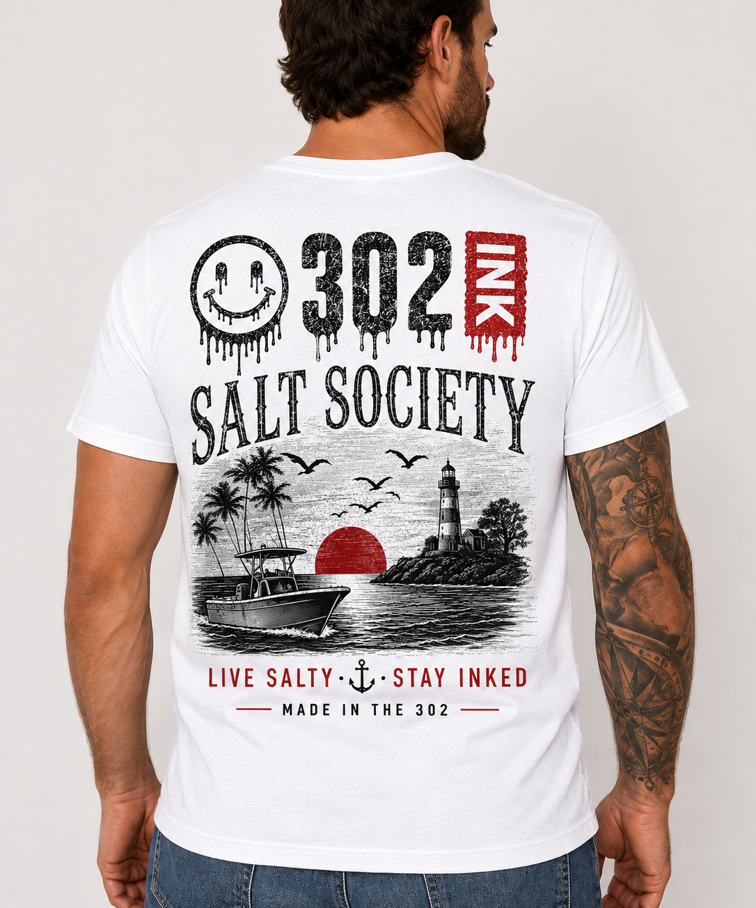 302 Ink Salt Society | Live Salty Tee