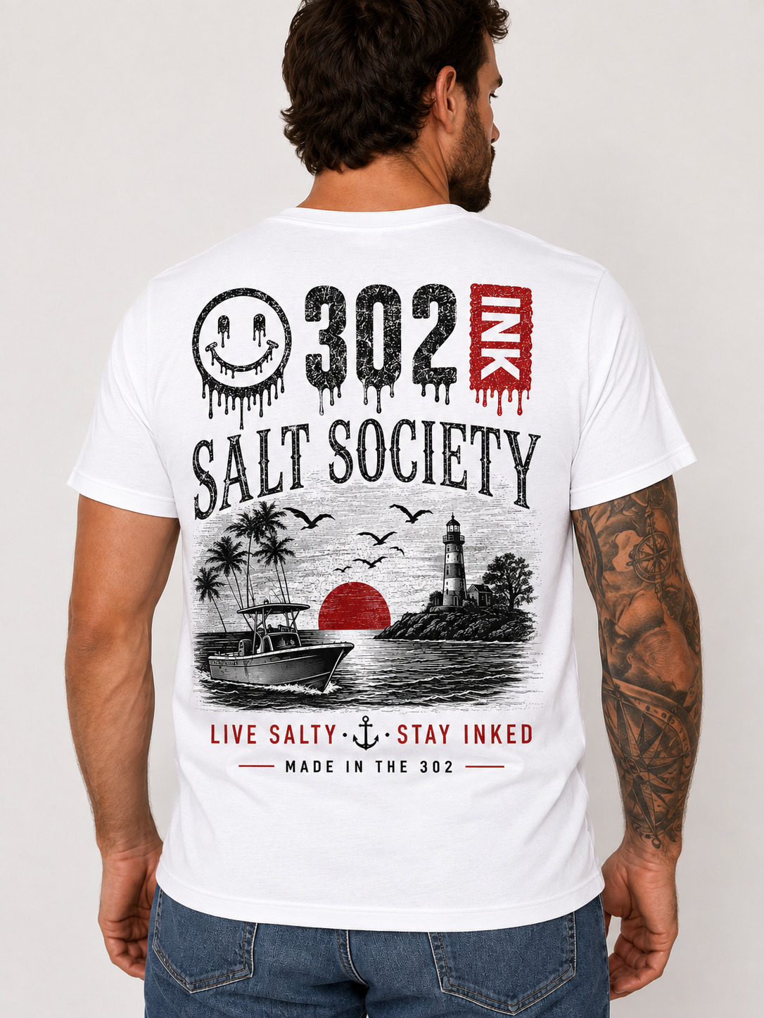 302 Ink Salt Society | Live Salty Tee