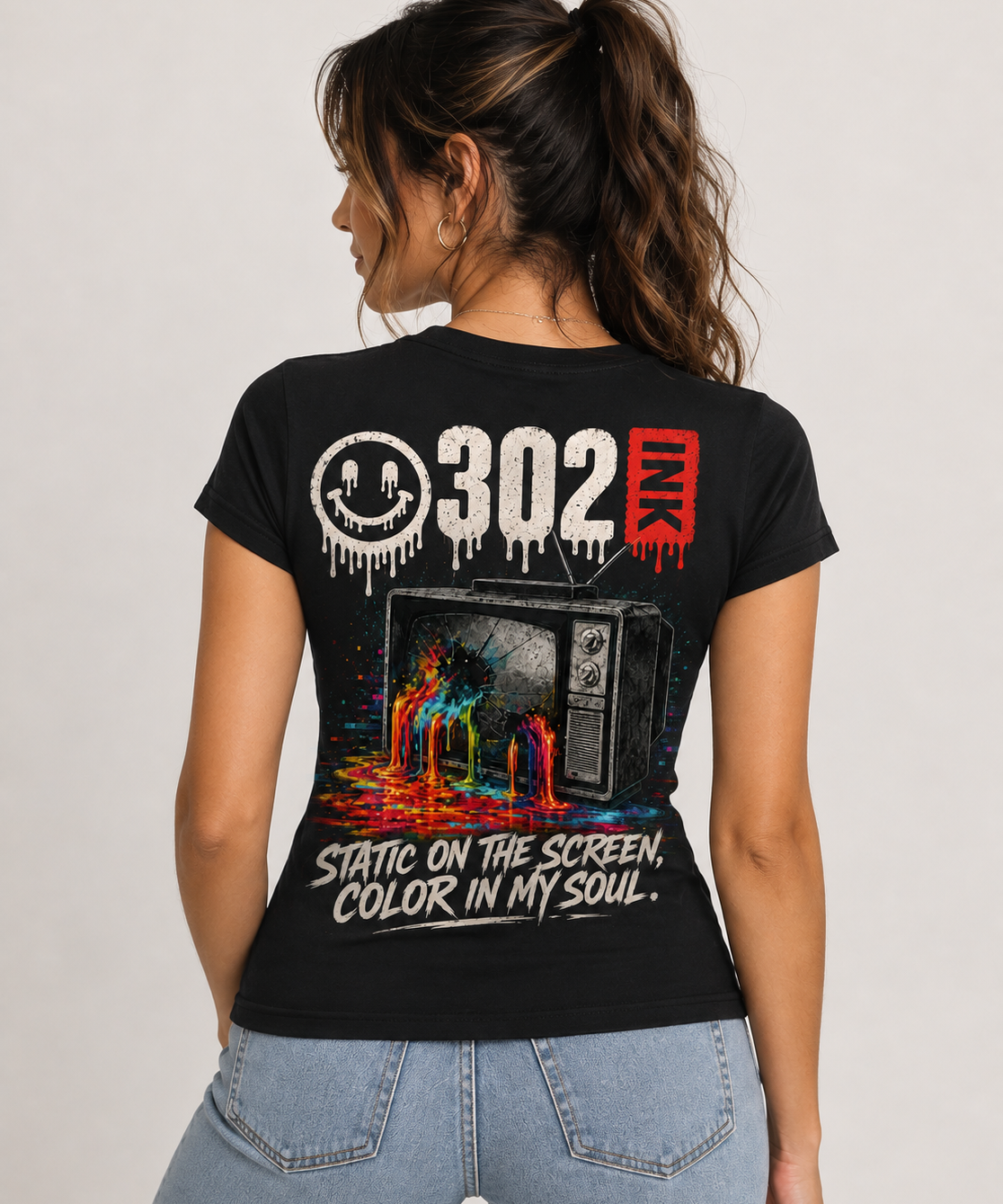 Static on the Screen, Color in My Soul | 302 Ink Retro Tee