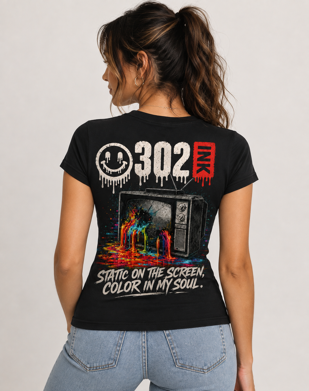 Static on the Screen, Color in My Soul | 302 Ink Retro Tee