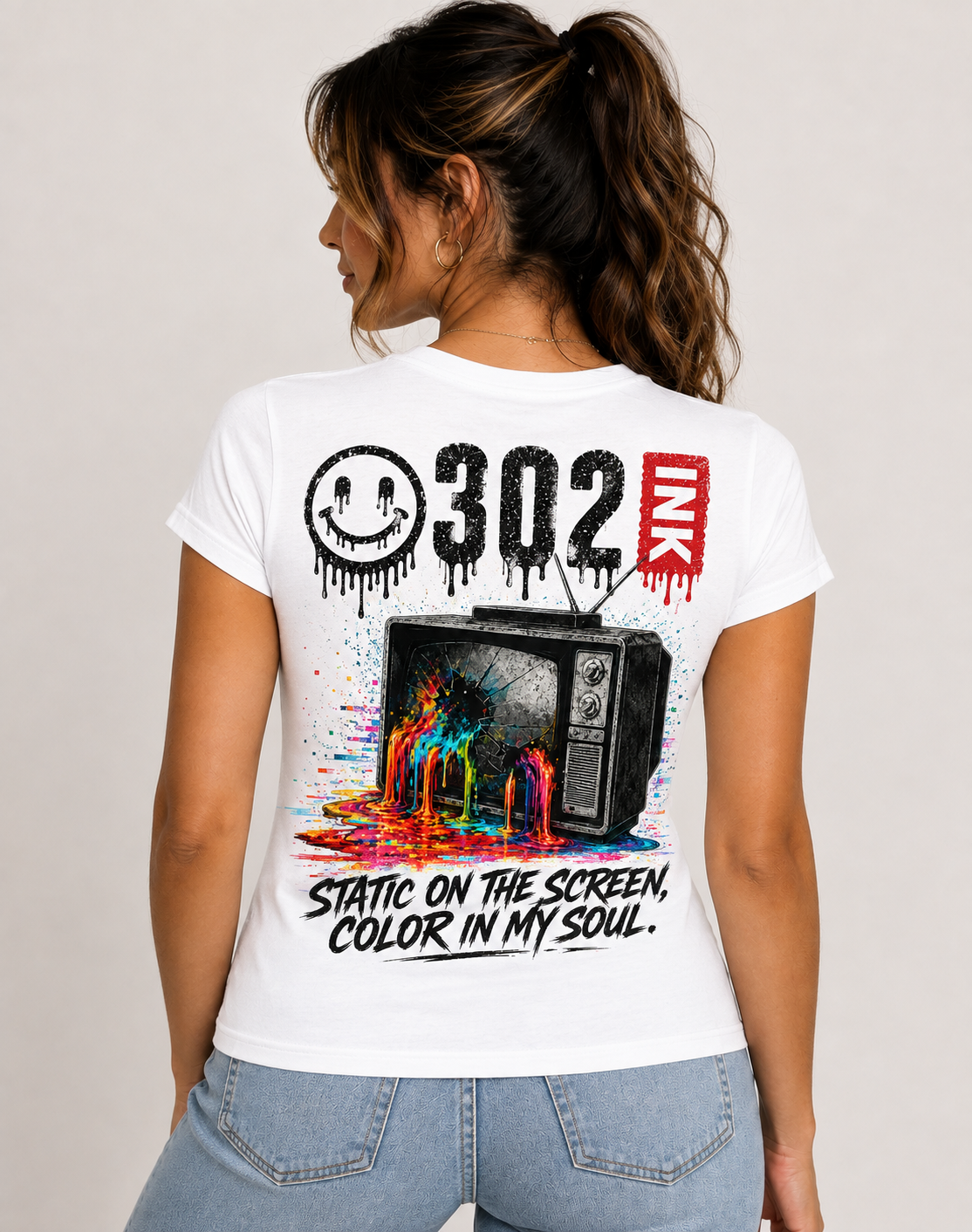 Static on the Screen, Color in My Soul | 302 Ink Retro Tee