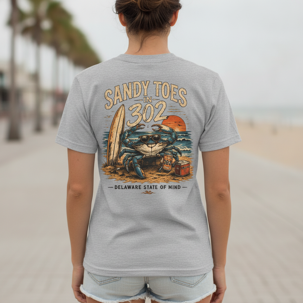 Women's Sandy Toes V-Neck T-Shirt