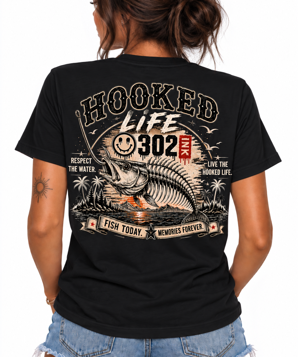 Hooked Life Fishing Tee