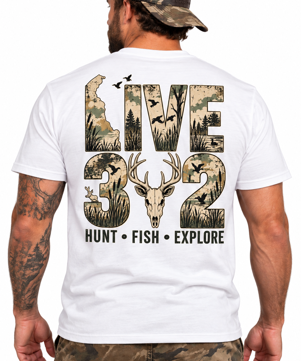 Live 302 – Hunt • Fish • Explore - Short & Long Sleeve