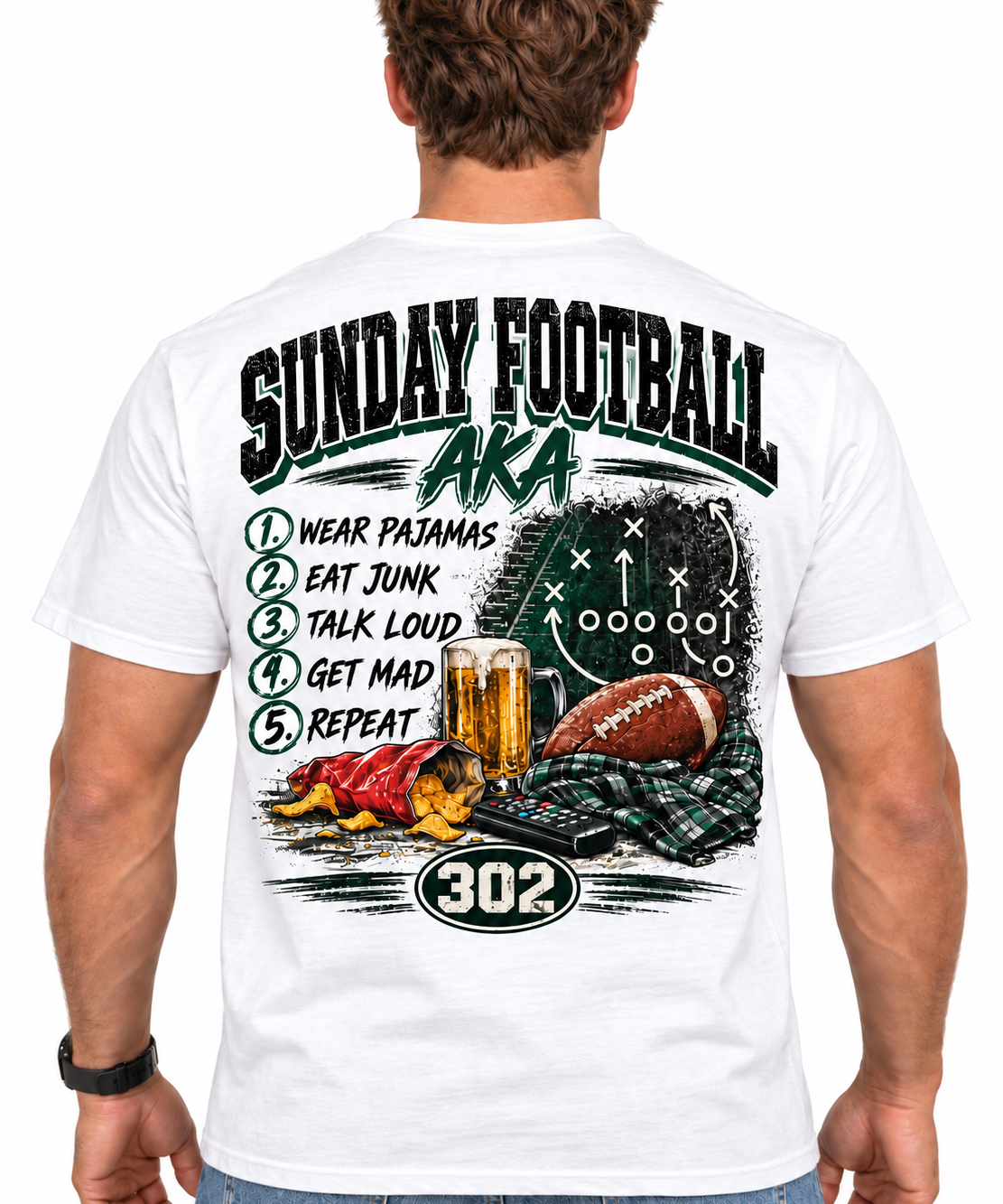 Sunday Football Survival Guide – 302 Edition Tee - Short & Long Sleeve