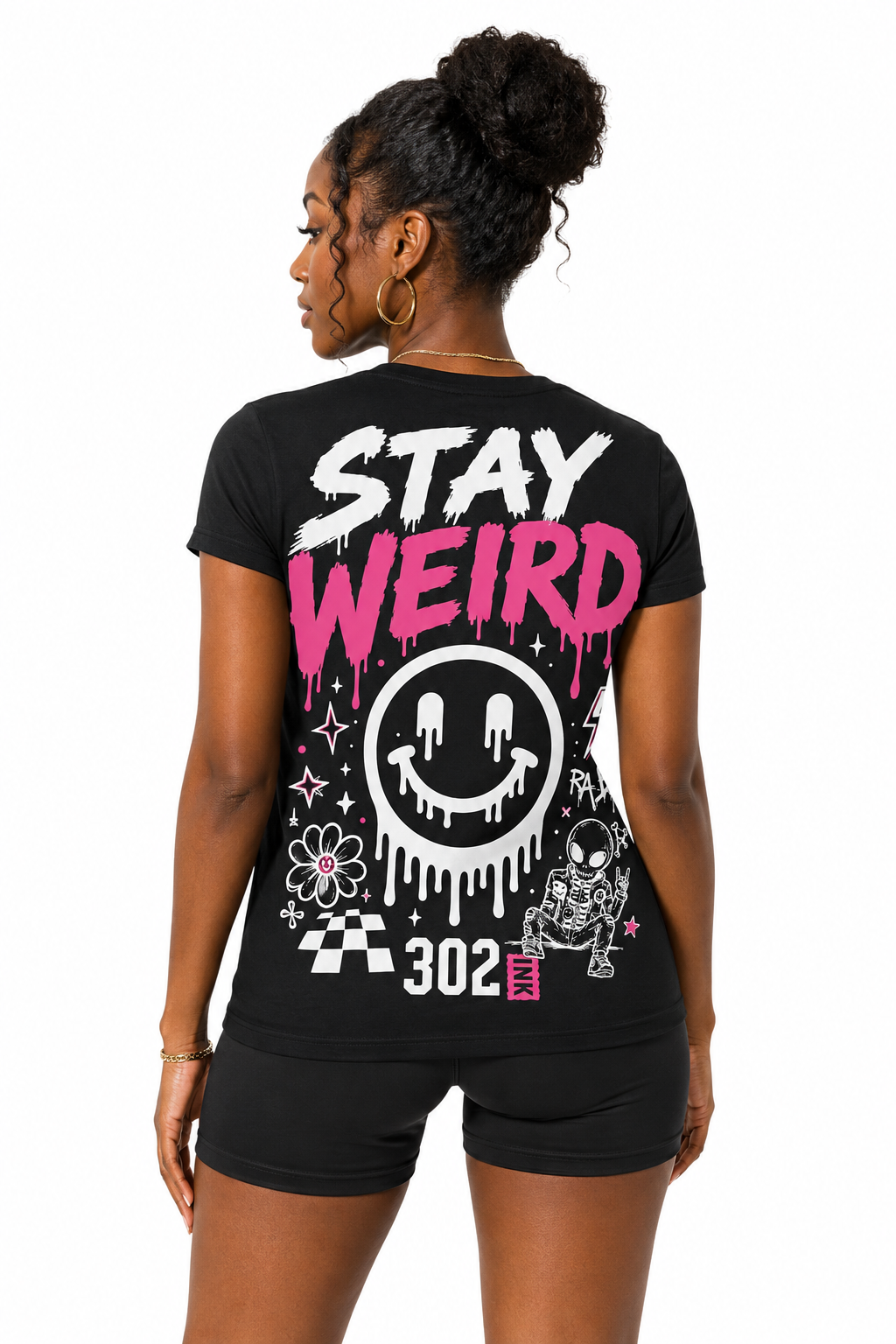 Stay Weird | 302 Ink Graffiti Smiley Graphic Tee