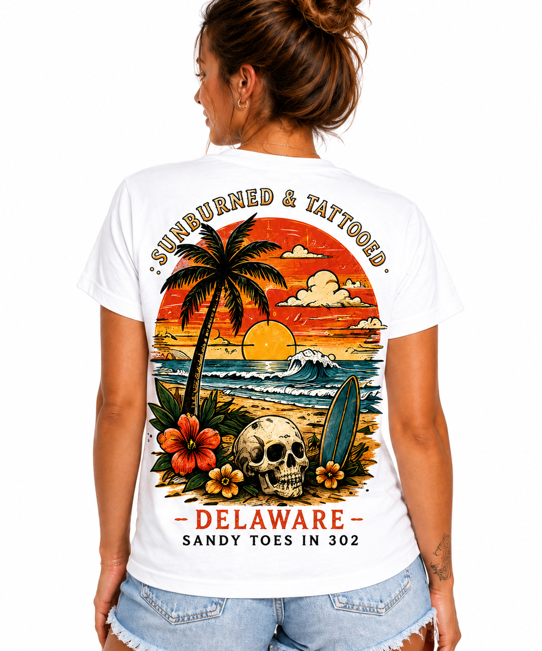 Sunburned & Tattooed | Delaware Sandy Toes Tee