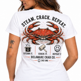 Steam. Crack. Repeat. Delaware Crab Tee