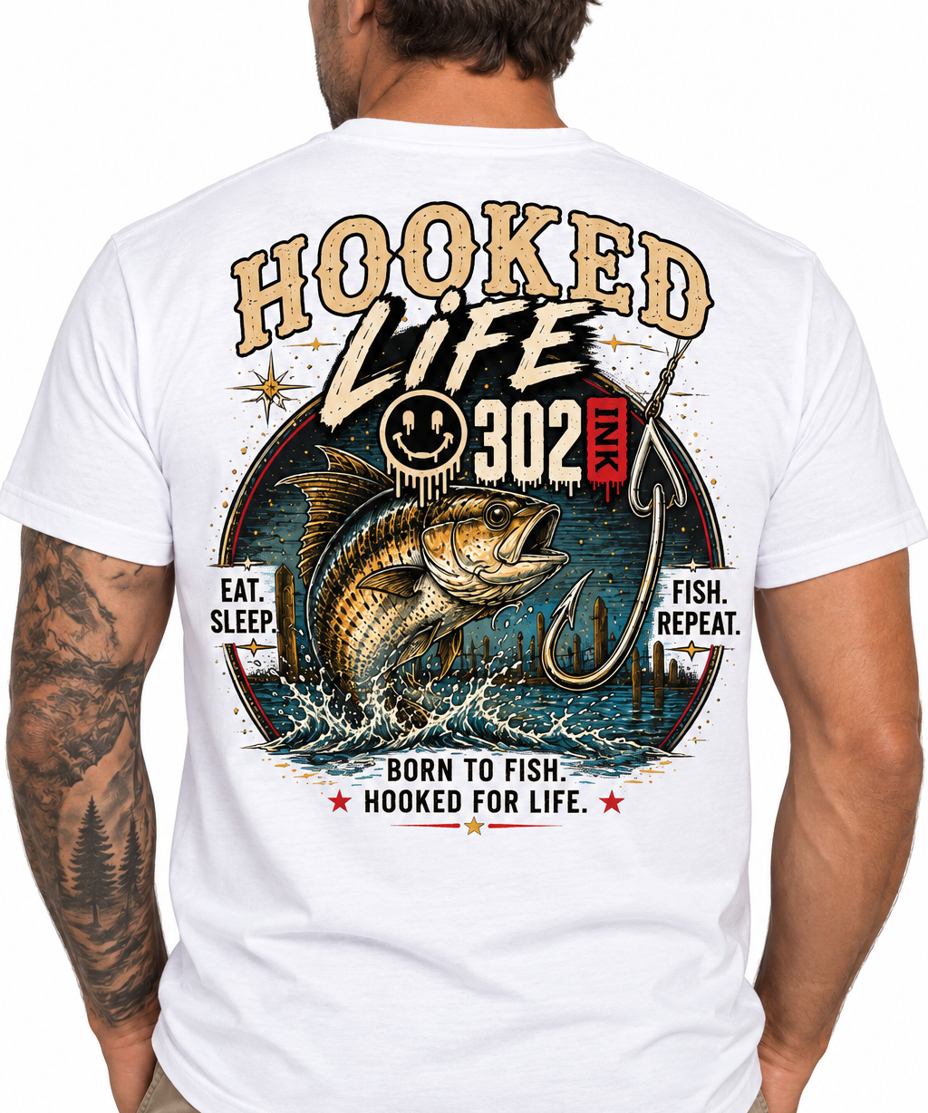 Hooked Life 302 Fishing Tee