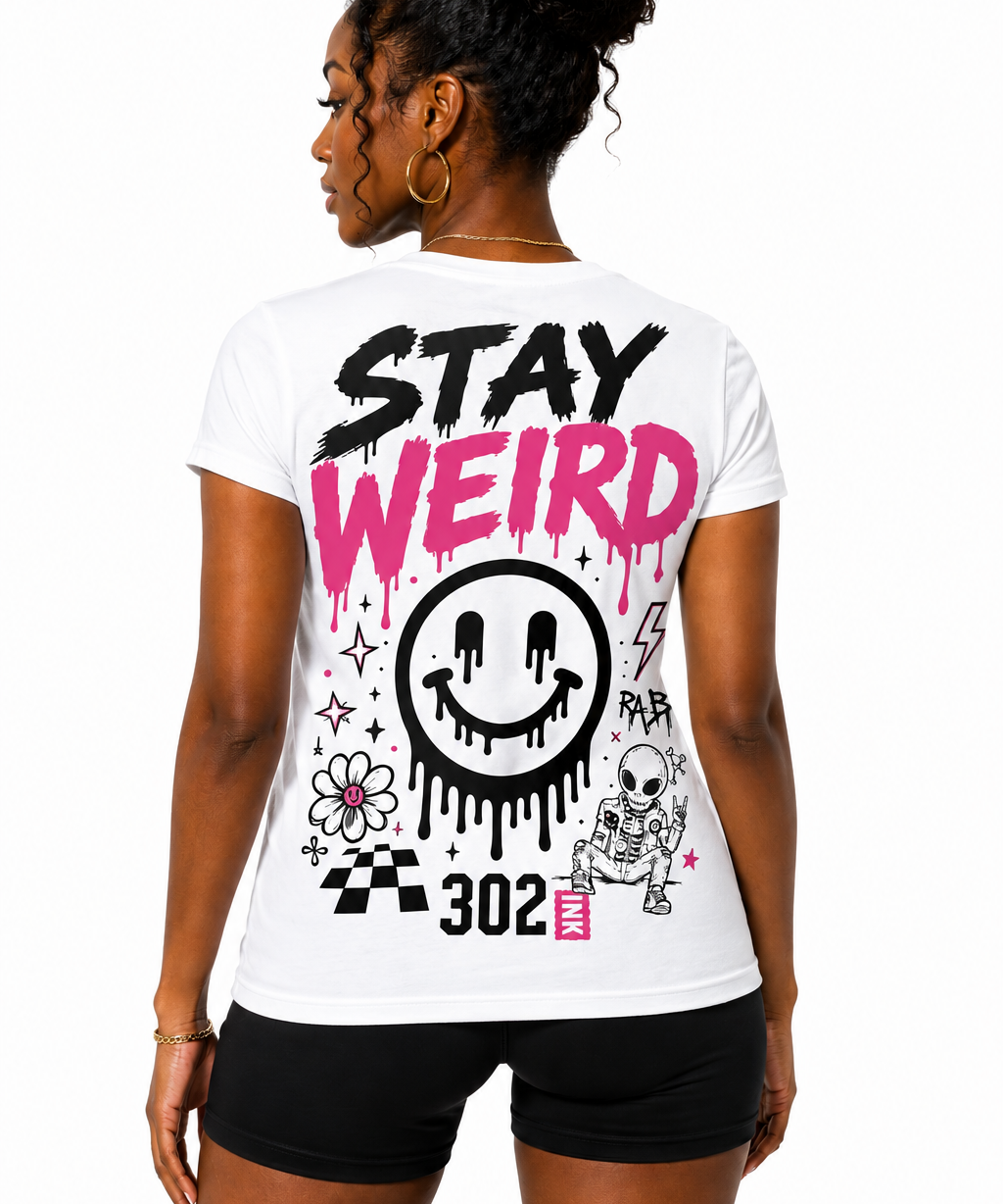 Stay Weird | 302 Ink Graffiti Smiley Graphic Tee