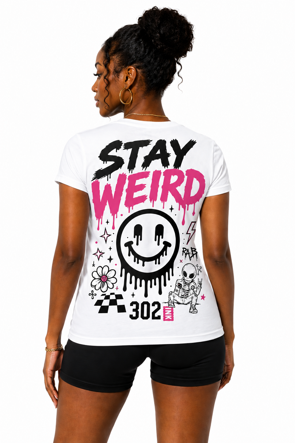 Stay Weird | 302 Ink Graffiti Smiley Graphic Tee