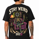 Stay Weird | TV Head Skeleton Graphic T