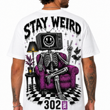 Stay Weird | TV Head Skeleton Graphic T