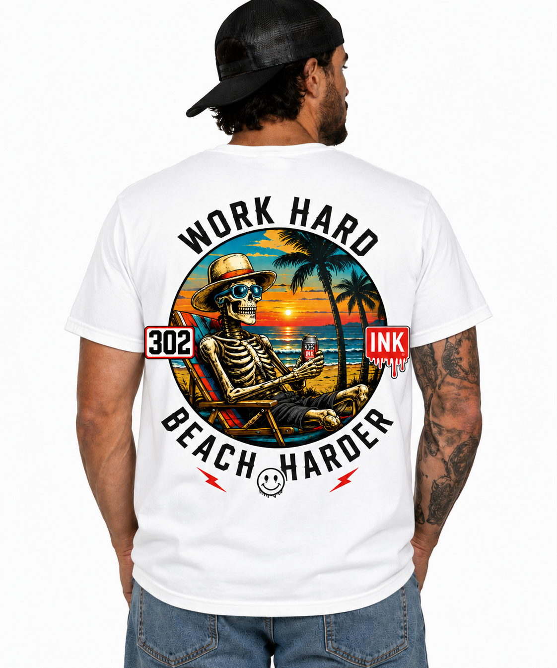 Work Hard. Beach Harder. | 302 Ink Coastal Tee