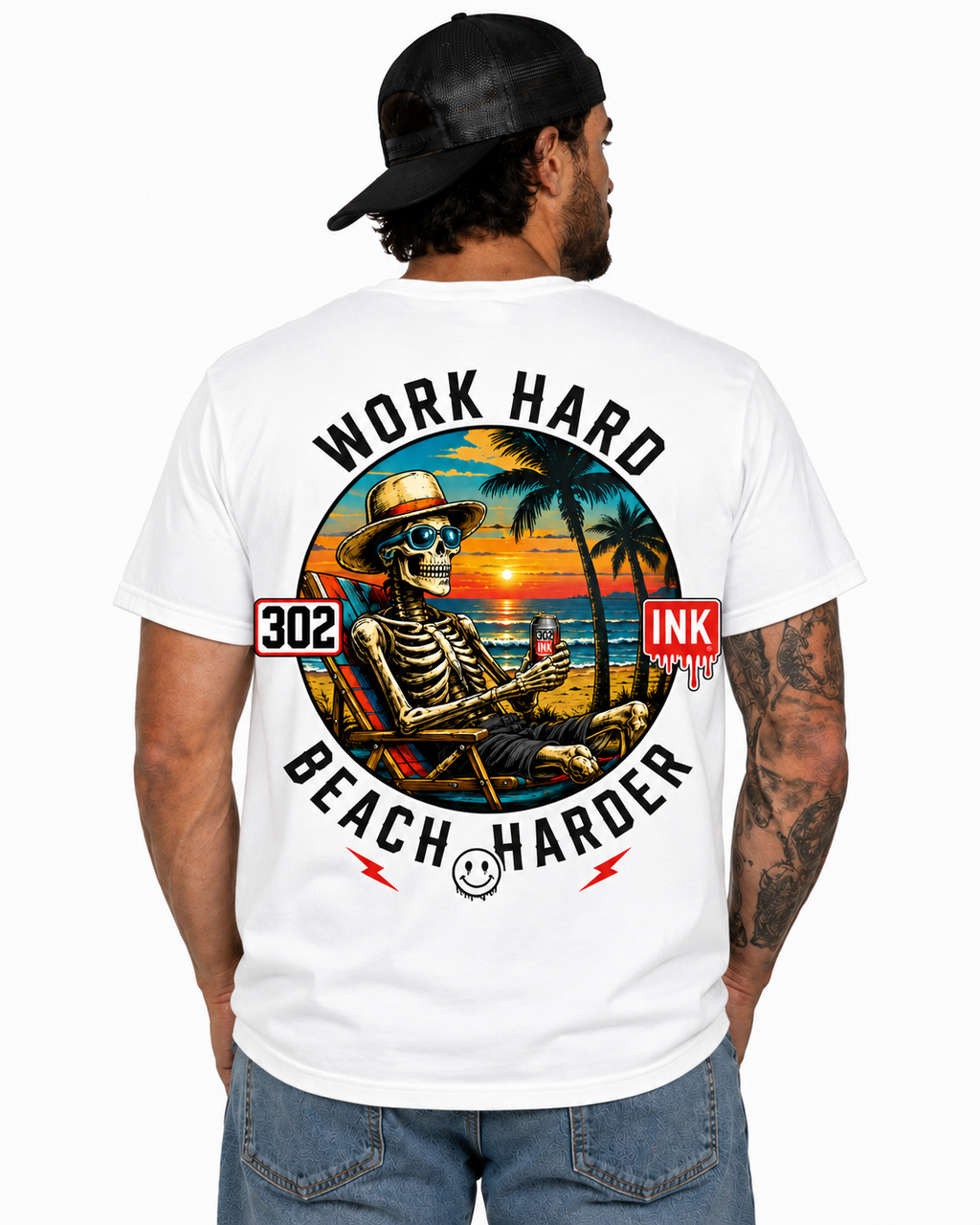 Work Hard. Beach Harder. | 302 Ink Coastal Tee