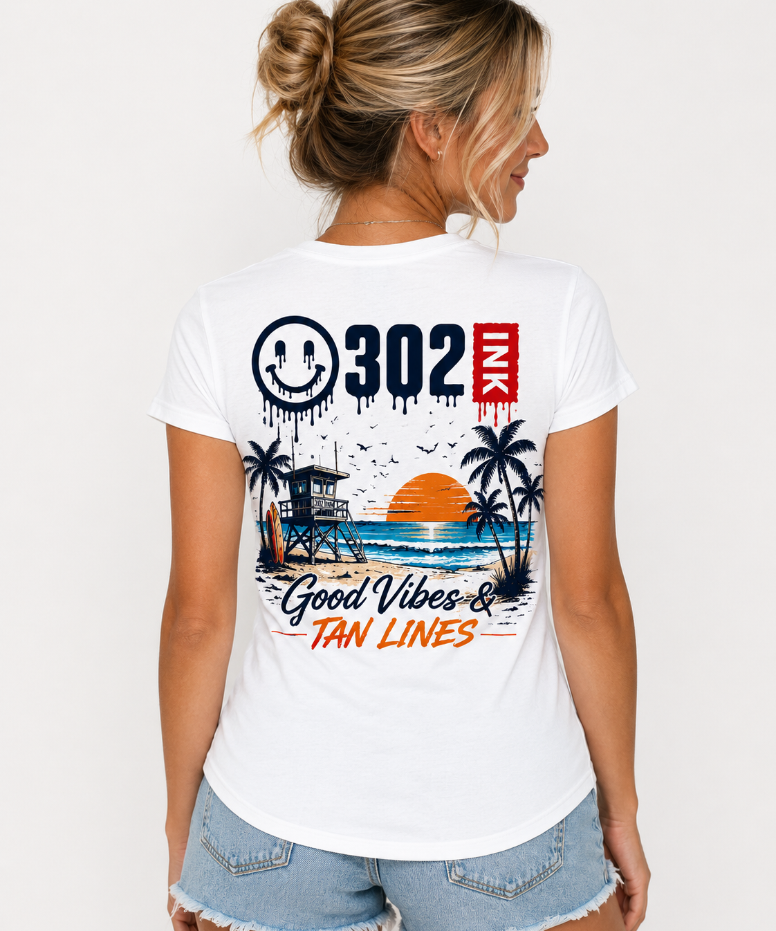 Good Vibes & Tan Lines | 302 Ink Beach Tee