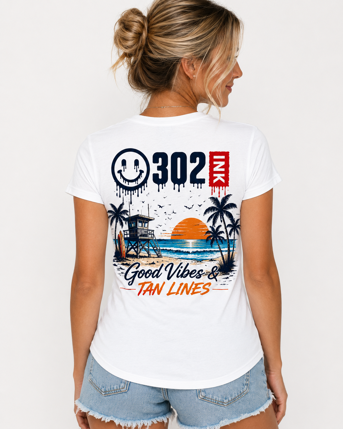 Good Vibes & Tan Lines | 302 Ink Beach Tee