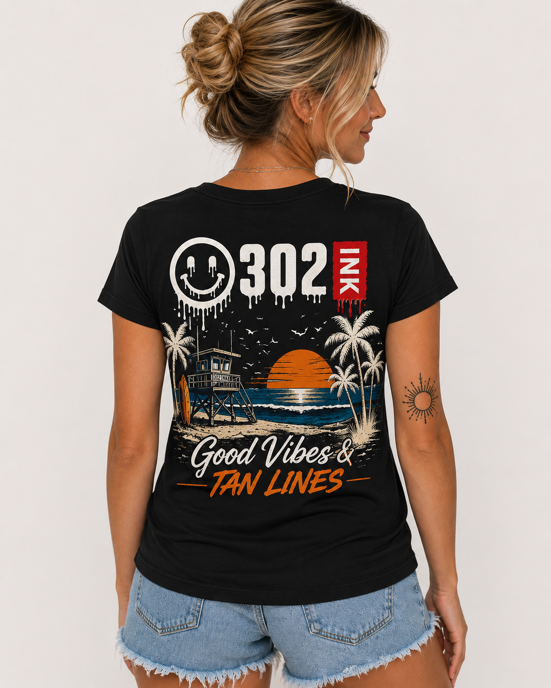 Good Vibes & Tan Lines | 302 Ink Beach Tee