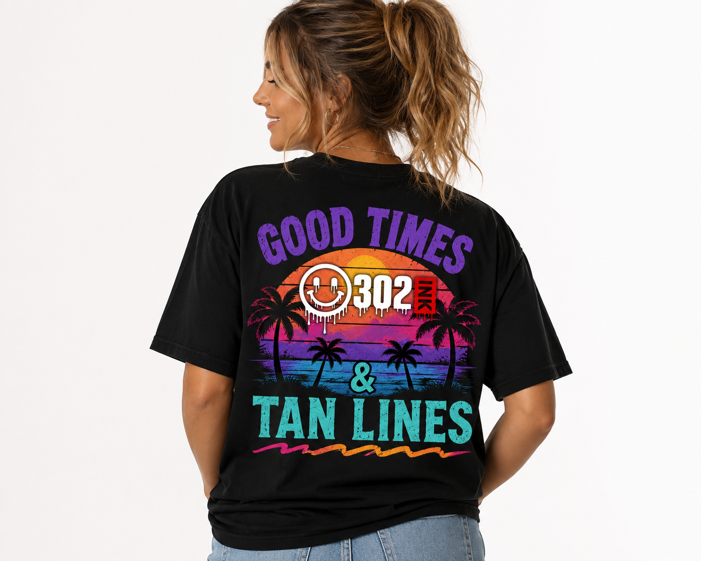 Retro Beach Sunset Tee